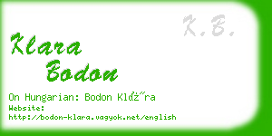 klara bodon business card